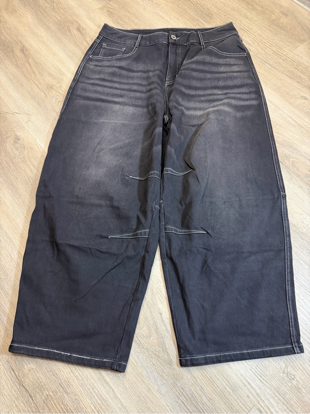 Halara High Rise Barrel Jeans Women’s L Regular Black 127